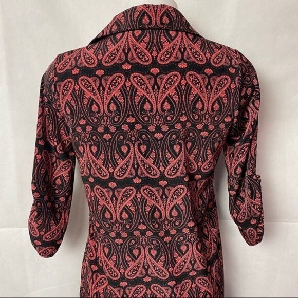 Teenplo Paisley  Black Pink Long Sleeve Mini Dress Size S - Picture 8 of 10